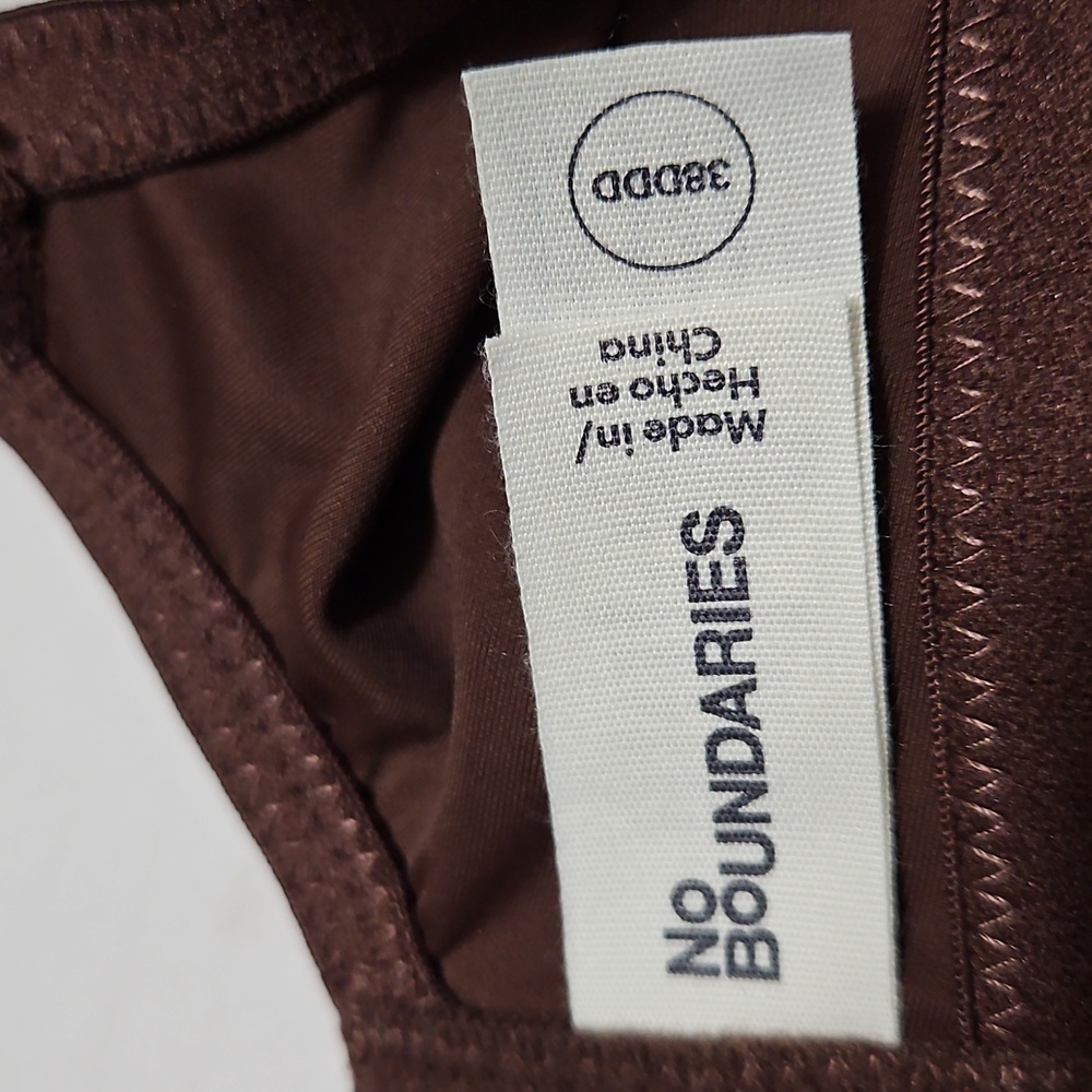 No Boundaries Brown and Gray Tshirt Underwire Lined Padded 2 Bras Size 38DDD - Picture 6 of 8